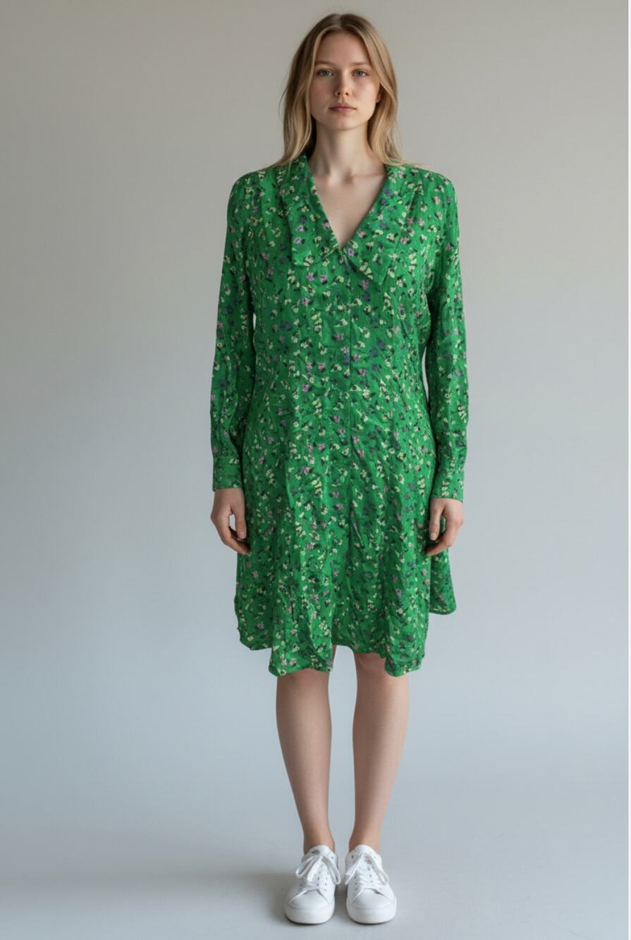 Y.A.S Women's Yasmalikka Long Sleeves Shirt Dress Size L In Island Green